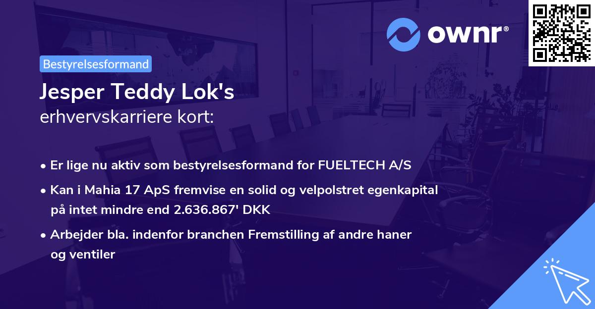 Jesper Teddy Lok's erhvervskarriere kort