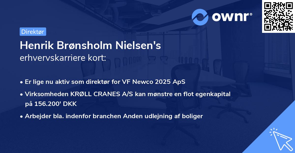 Henrik Brønsholm Nielsen's erhvervskarriere kort