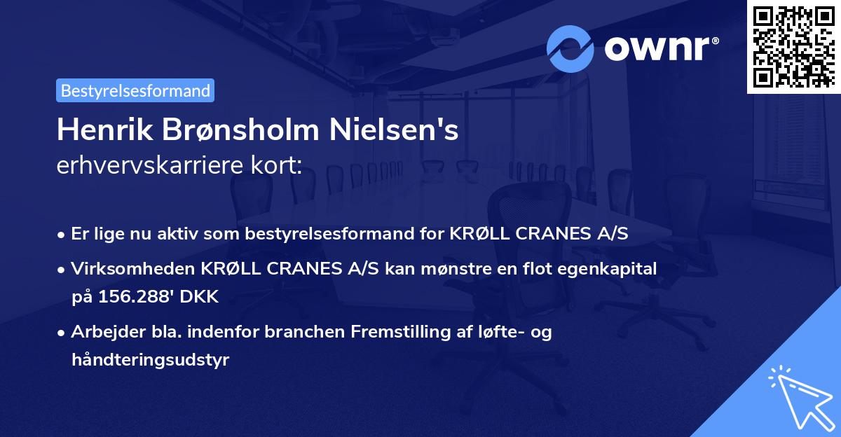 Henrik Brønsholm Nielsen's erhvervskarriere kort