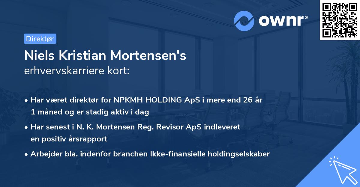 Niels Kristian Mortensen's erhvervskarriere kort