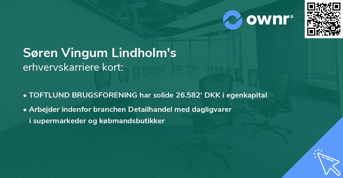 Søren Vingum Lindholm's erhvervskarriere kort