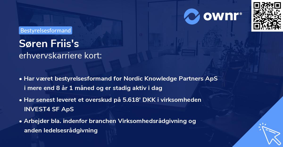Søren Friis's erhvervskarriere kort