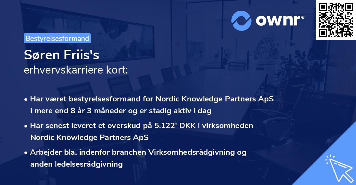 Søren Friis's erhvervskarriere kort