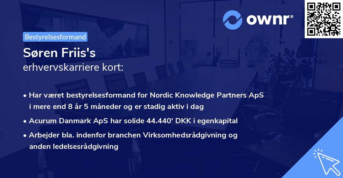 Søren Friis's erhvervskarriere kort