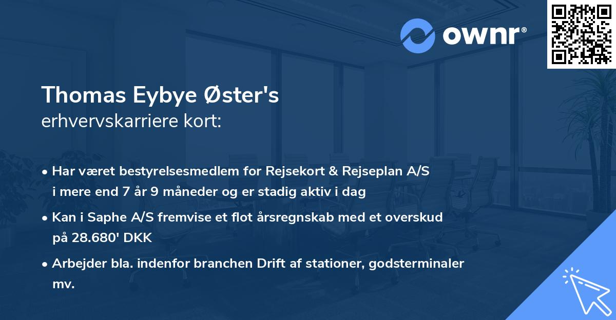 Thomas Eybye Øster's erhvervskarriere kort