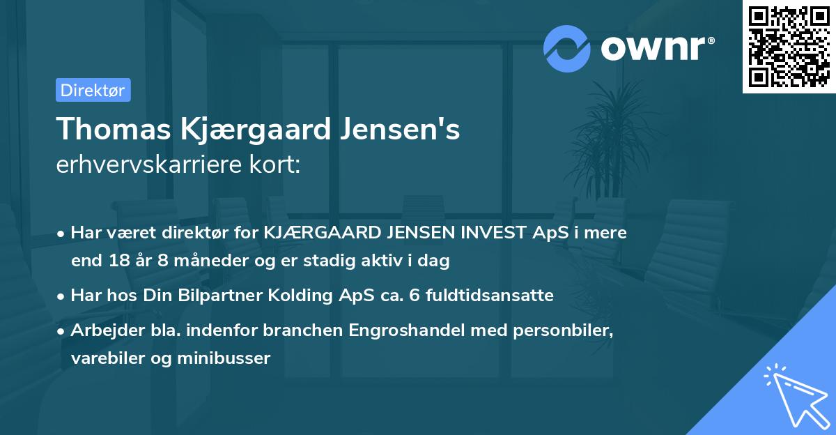 Thomas Kjærgaard Jensen's erhvervskarriere kort