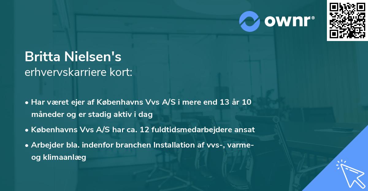 Britta Nielsen's erhvervskarriere kort