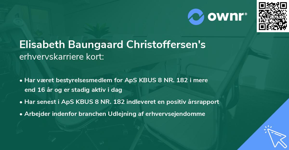 Elisabeth Baungaard Christoffersen's erhvervskarriere kort