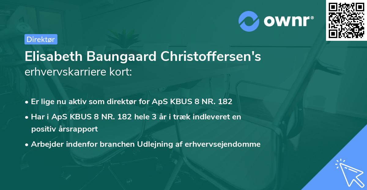 Elisabeth Baungaard Christoffersen's erhvervskarriere kort