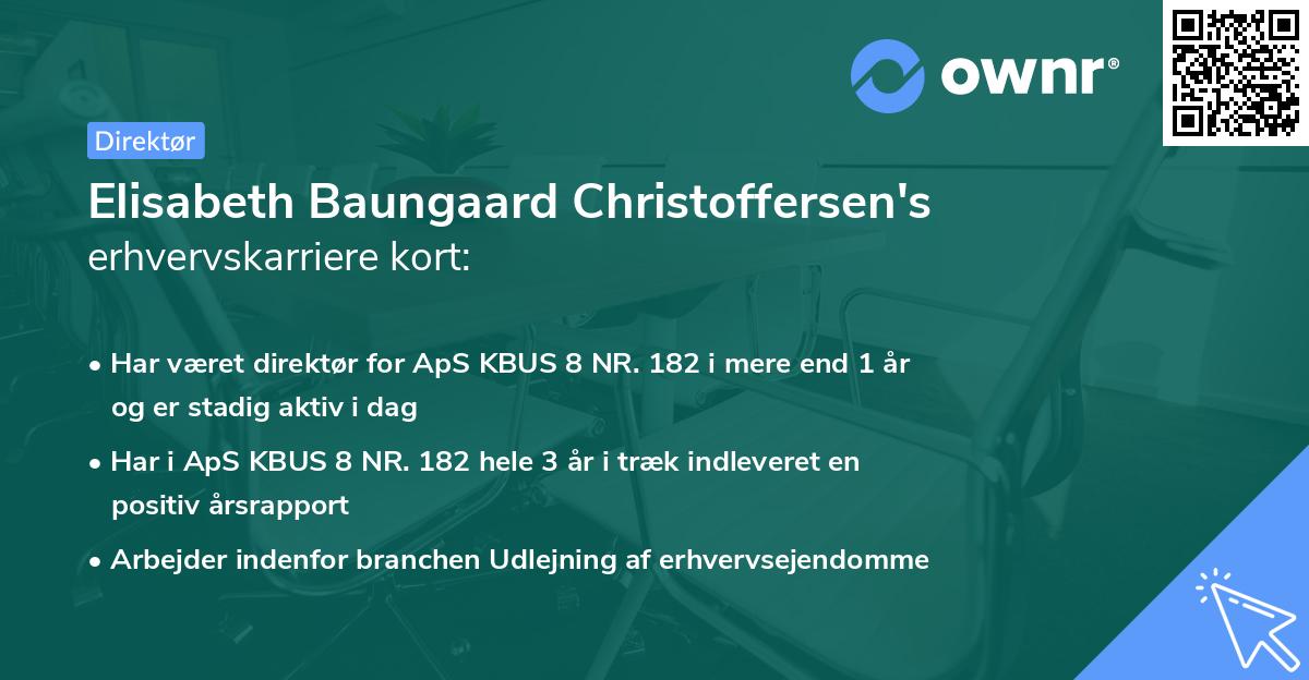 Elisabeth Baungaard Christoffersen's erhvervskarriere kort
