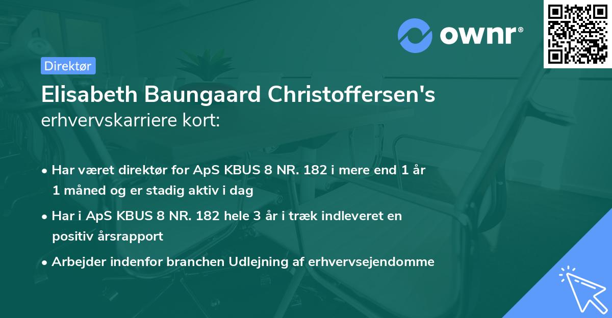 Elisabeth Baungaard Christoffersen's erhvervskarriere kort