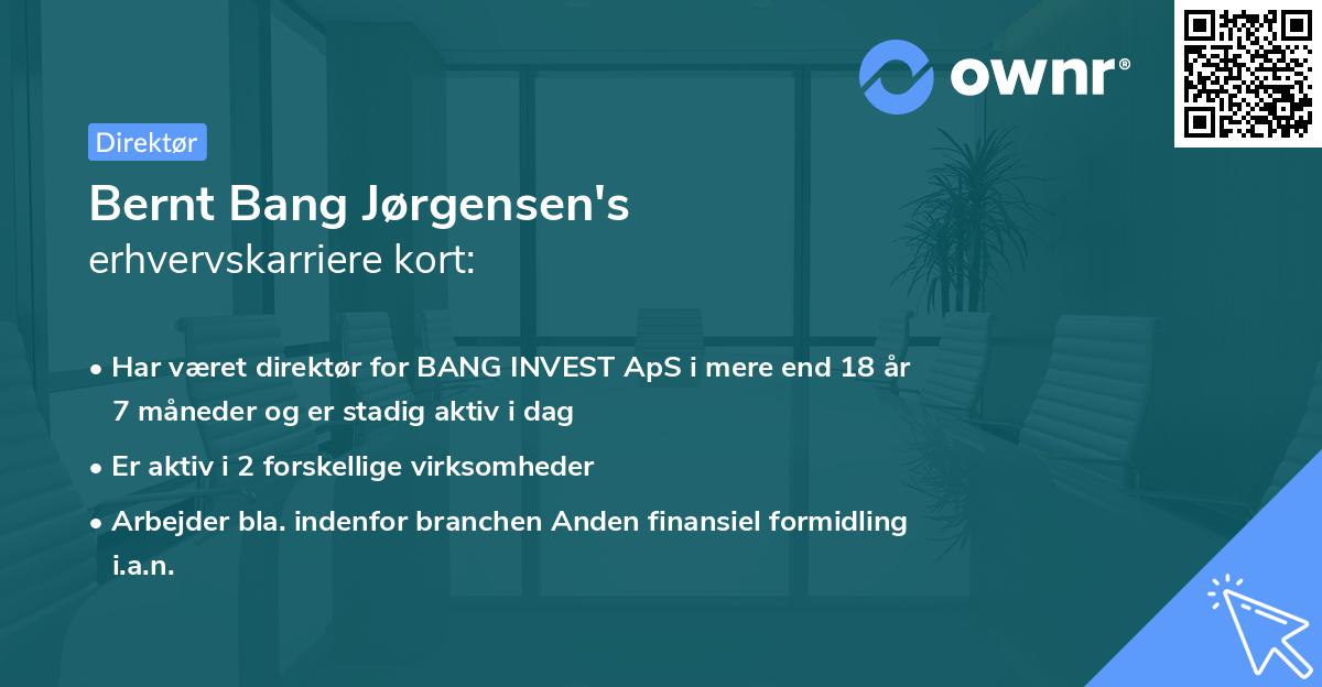 Bernt Bang Jørgensen's erhvervskarriere kort
