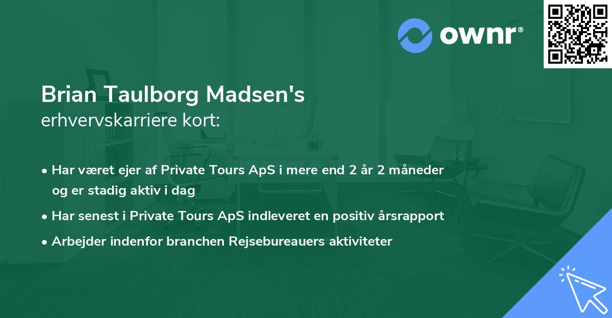 Brian Taulborg Madsen's erhvervskarriere kort