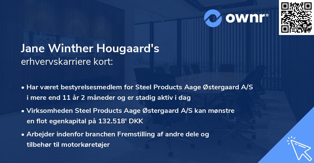 Jane Winther Hougaard's erhvervskarriere kort