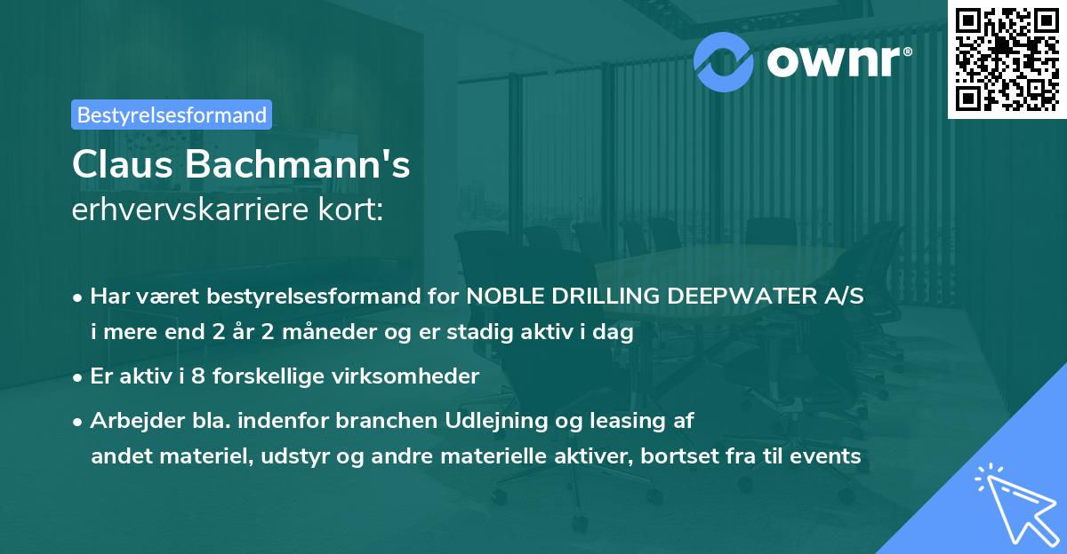 Claus Bachmann's erhvervskarriere kort