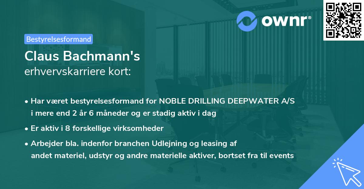 Claus Bachmann's erhvervskarriere kort
