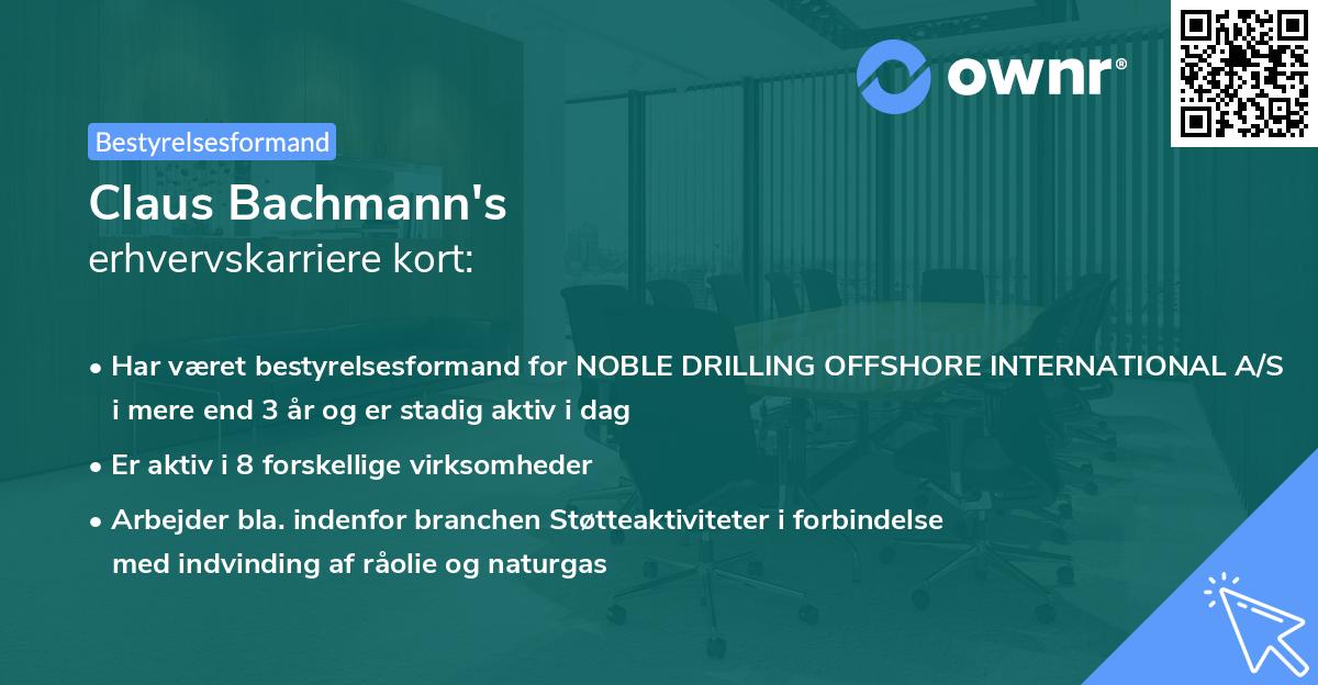 Claus Bachmann's erhvervskarriere kort