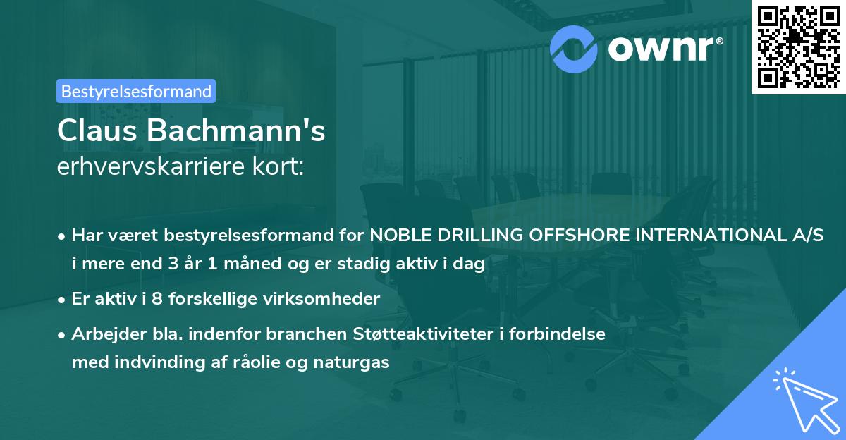 Claus Bachmann's erhvervskarriere kort