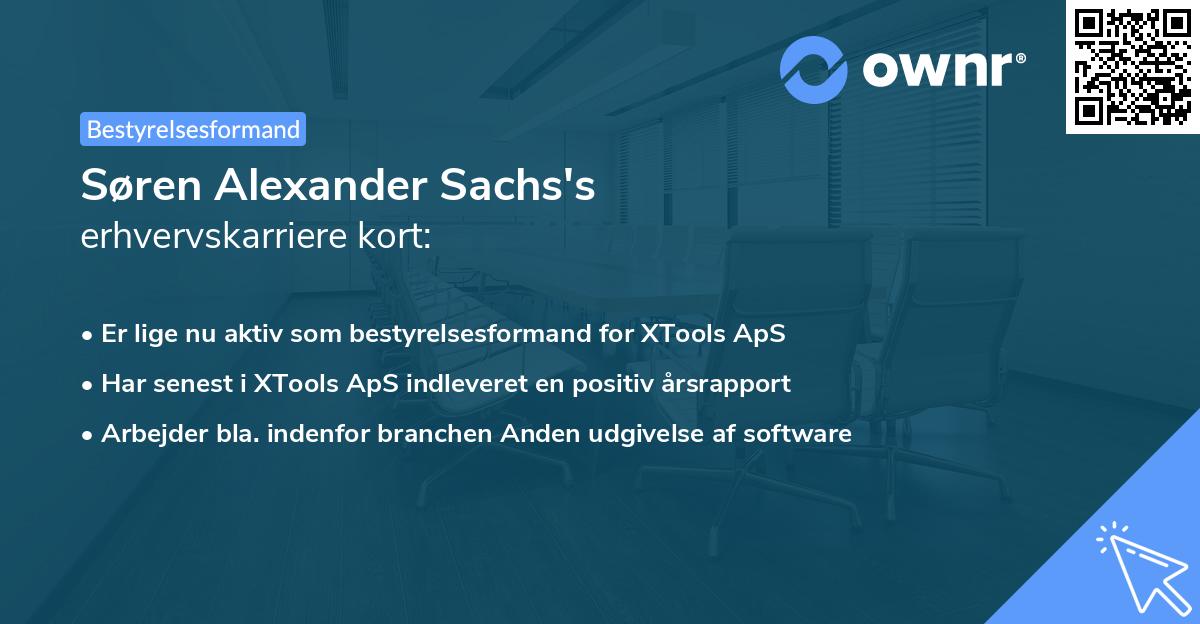 Søren Alexander Sachs's erhvervskarriere kort