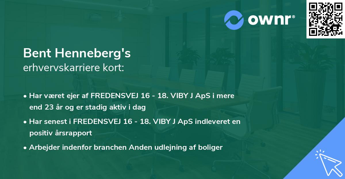 Bent Henneberg's erhvervskarriere kort