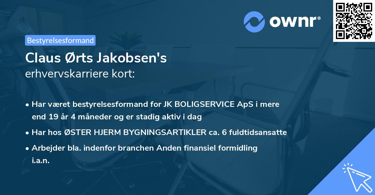 Claus Ørts Jakobsen's erhvervskarriere kort