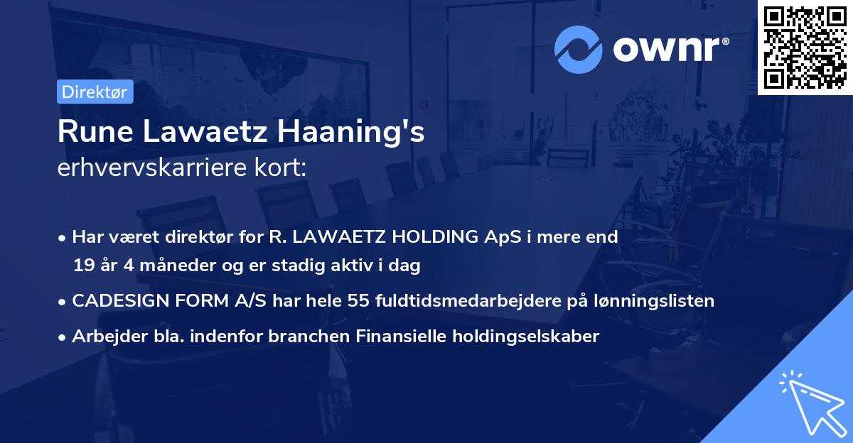 Rune Lawaetz Haaning's erhvervskarriere kort
