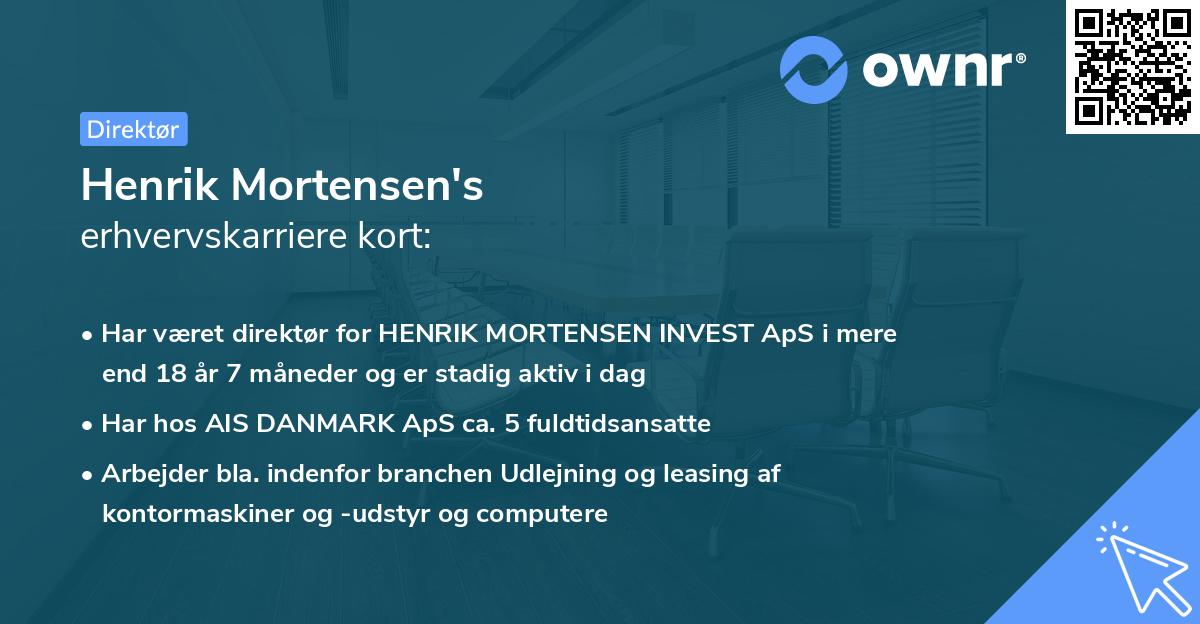Henrik Mortensen's erhvervskarriere kort