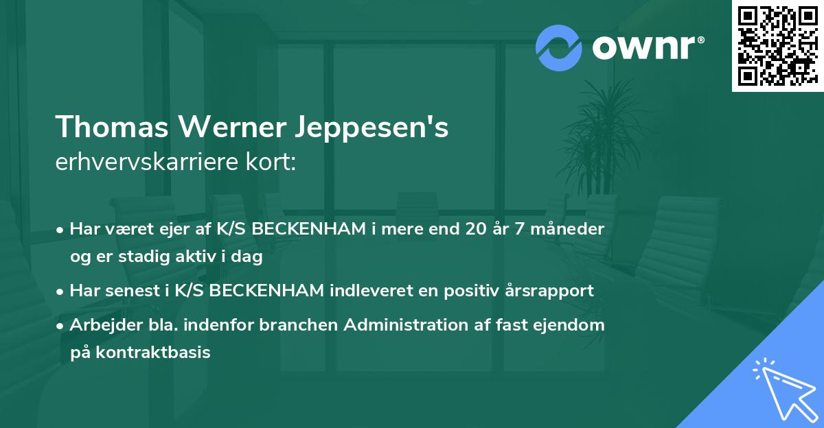 Thomas Werner Jeppesen's erhvervskarriere kort