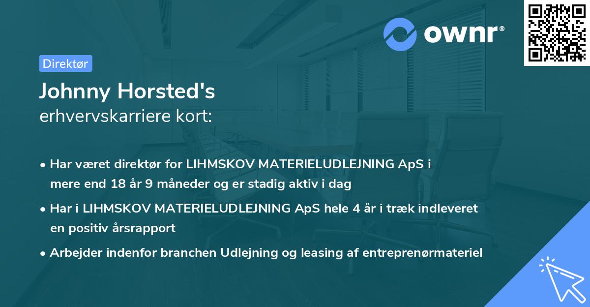 Johnny Horsted's erhvervskarriere kort