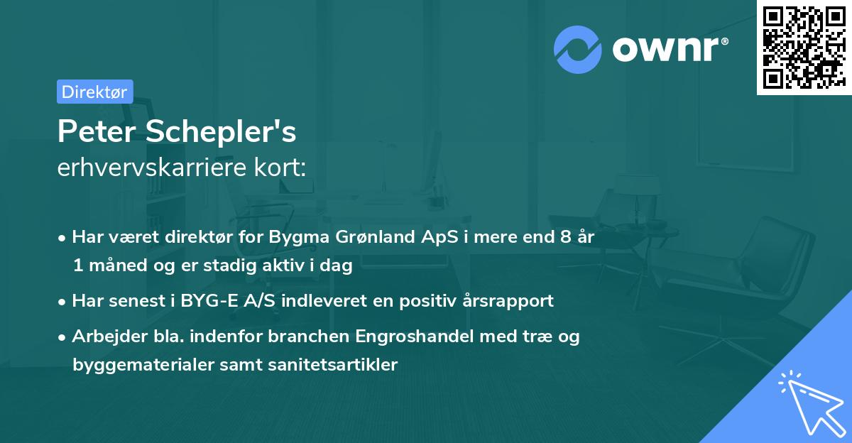 Peter Schepler's erhvervskarriere kort