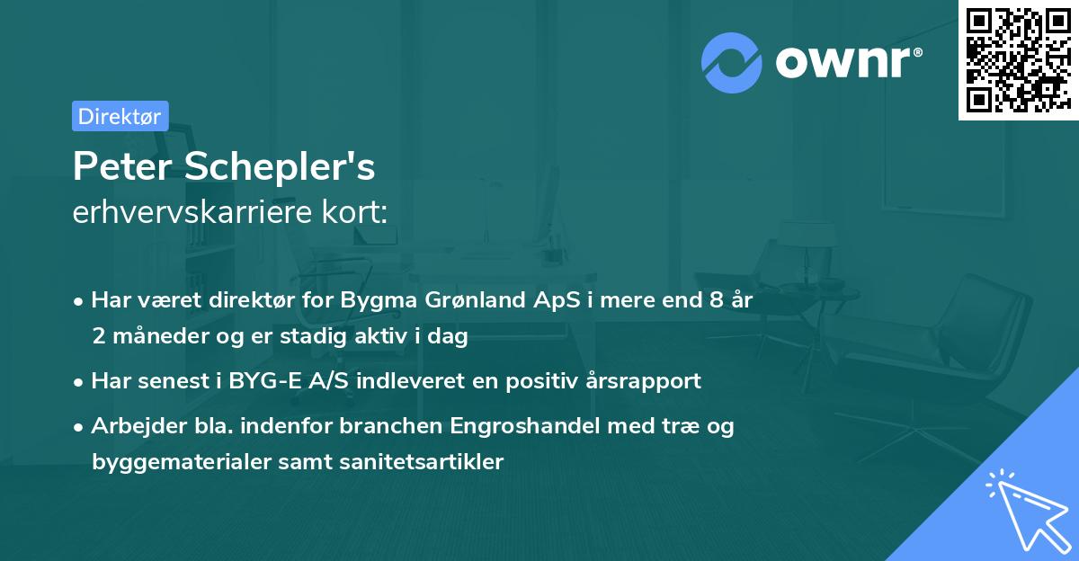 Peter Schepler's erhvervskarriere kort