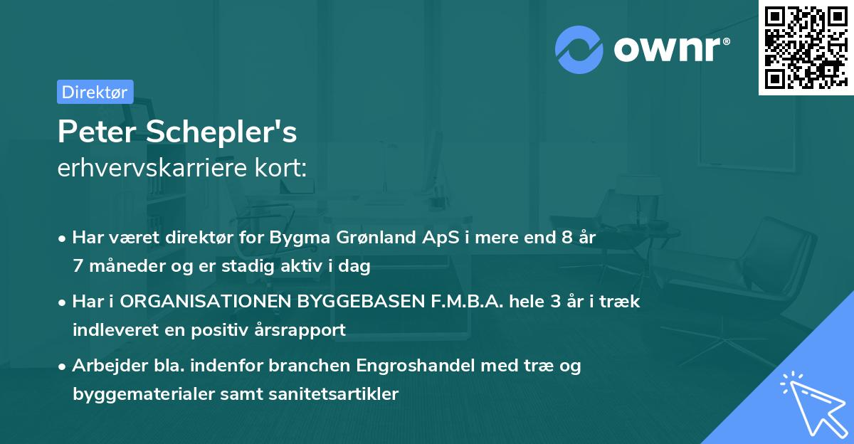 Peter Schepler's erhvervskarriere kort