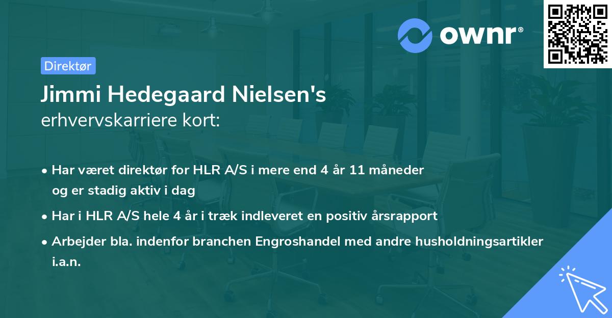Jimmi Hedegaard Nielsen's erhvervskarriere kort