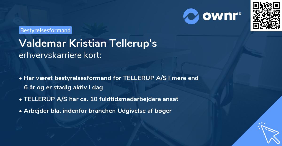 Valdemar Kristian Tellerup's erhvervskarriere kort