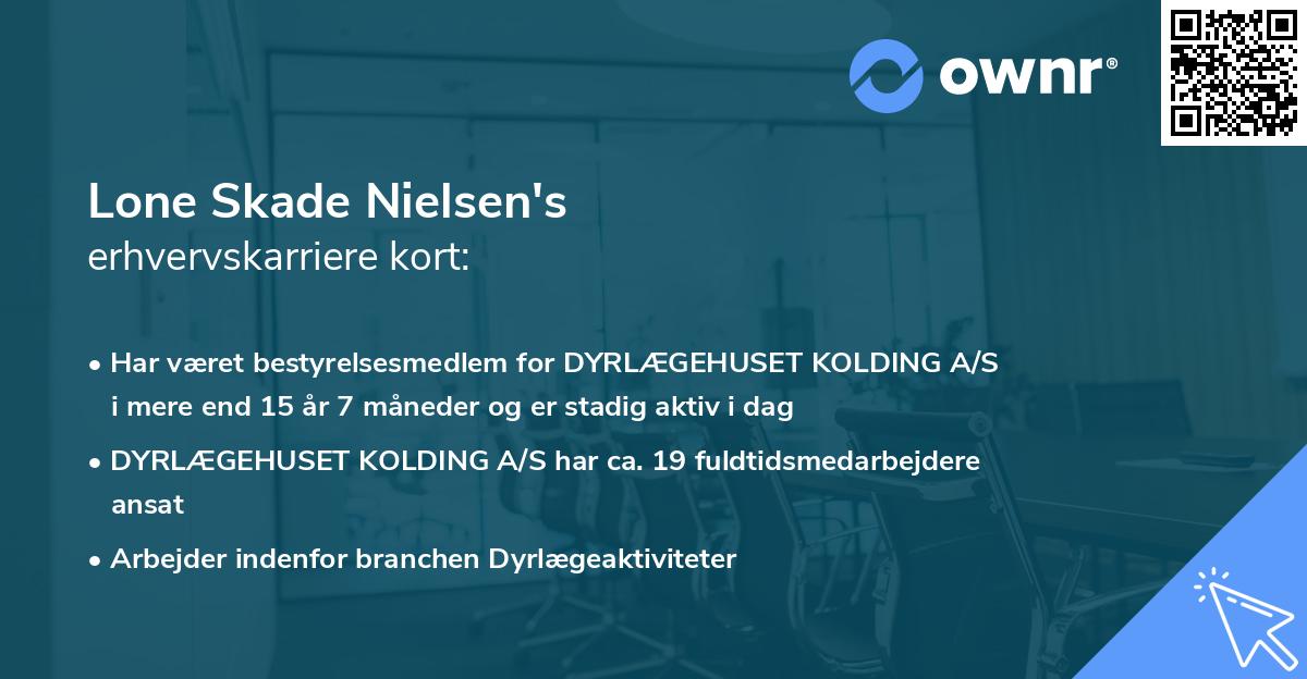 Lone Skade Nielsen's erhvervskarriere kort
