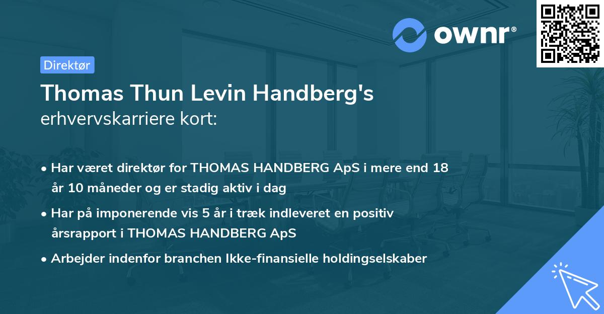 Thomas Thun Levin Handberg's erhvervskarriere kort