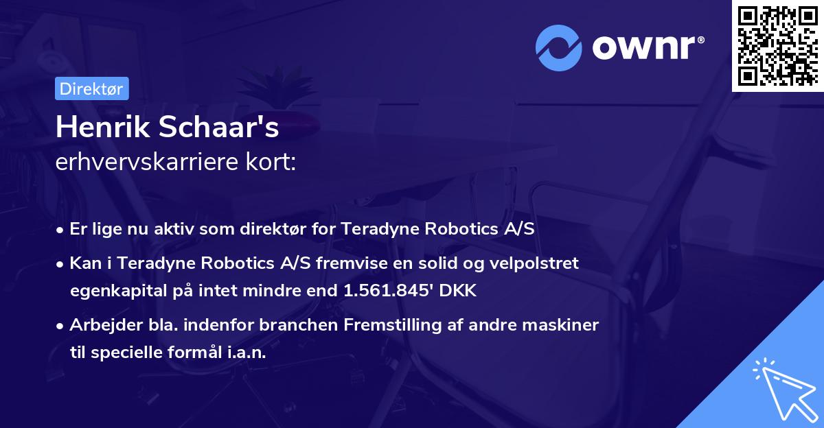 Henrik Schaar's erhvervskarriere kort