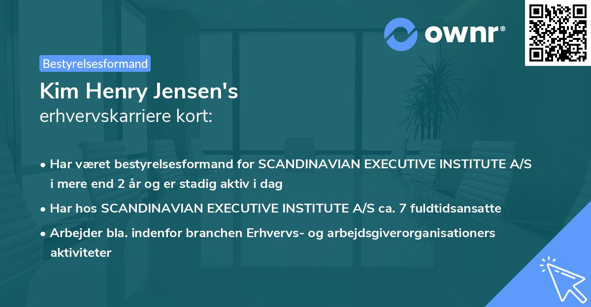 Kim Henry Jensen's erhvervskarriere kort