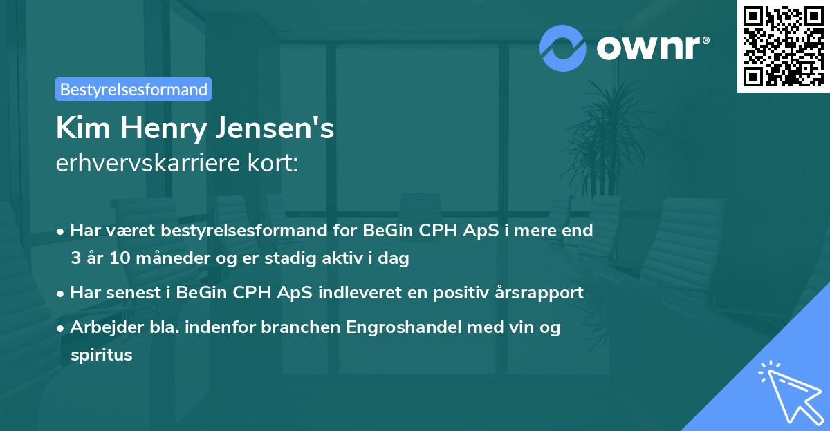 Kim Henry Jensen's erhvervskarriere kort