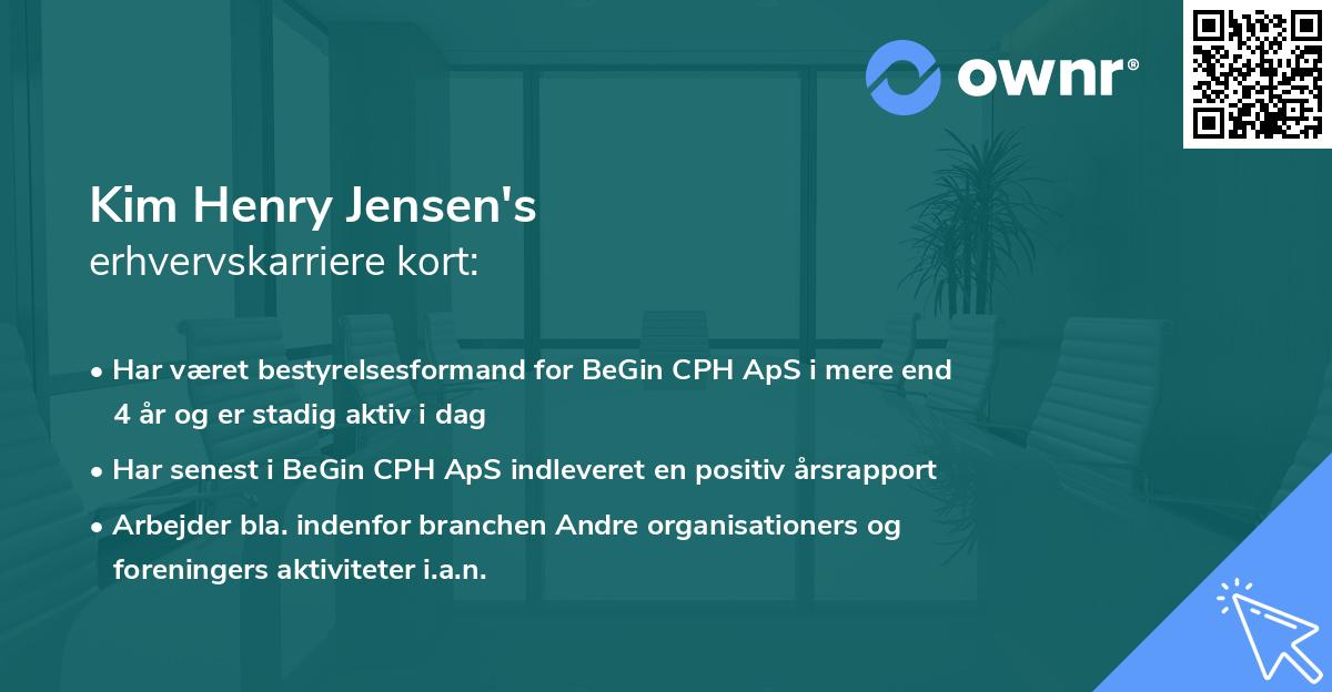 Kim Henry Jensen's erhvervskarriere kort