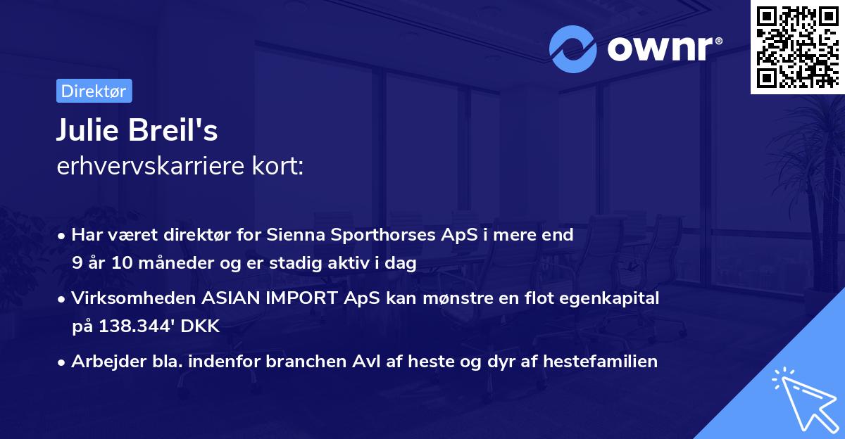 Julie Breil's erhvervskarriere kort