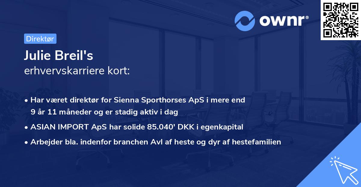 Julie Breil's erhvervskarriere kort