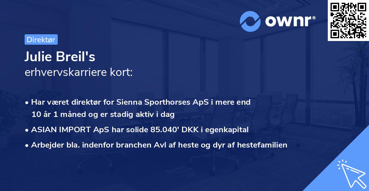 Julie Breil's erhvervskarriere kort