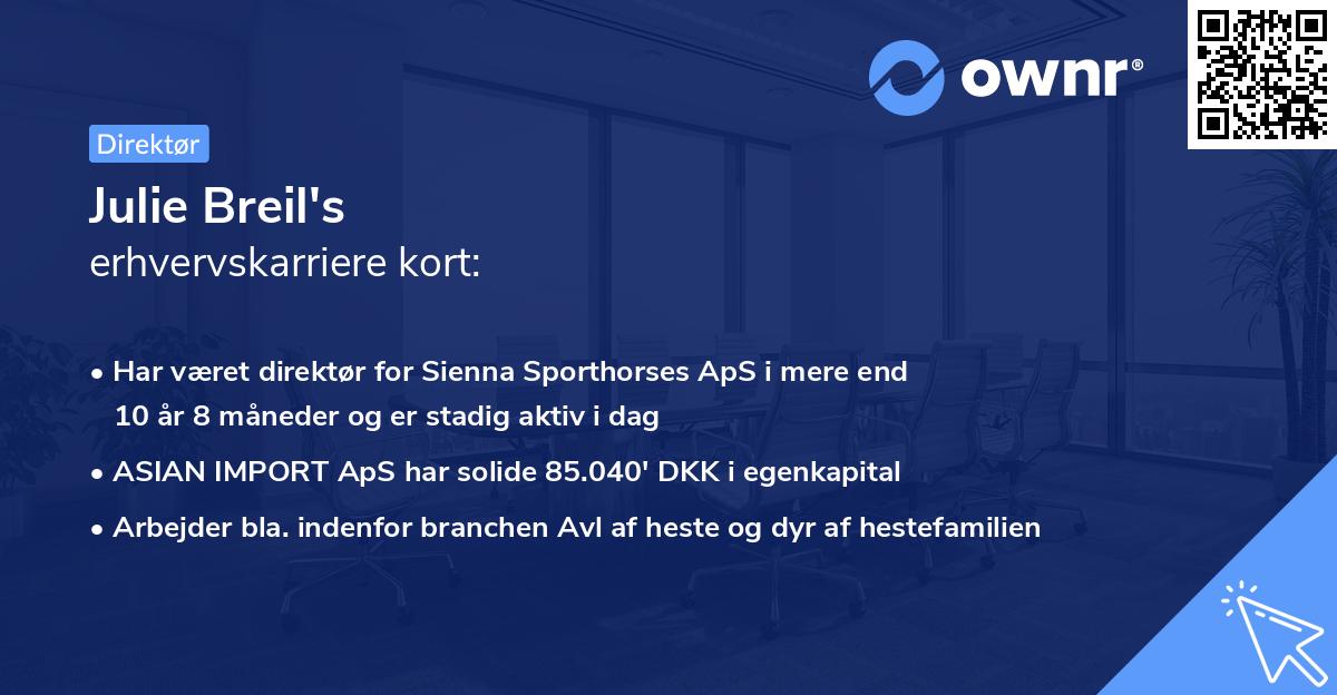 Julie Breil's erhvervskarriere kort