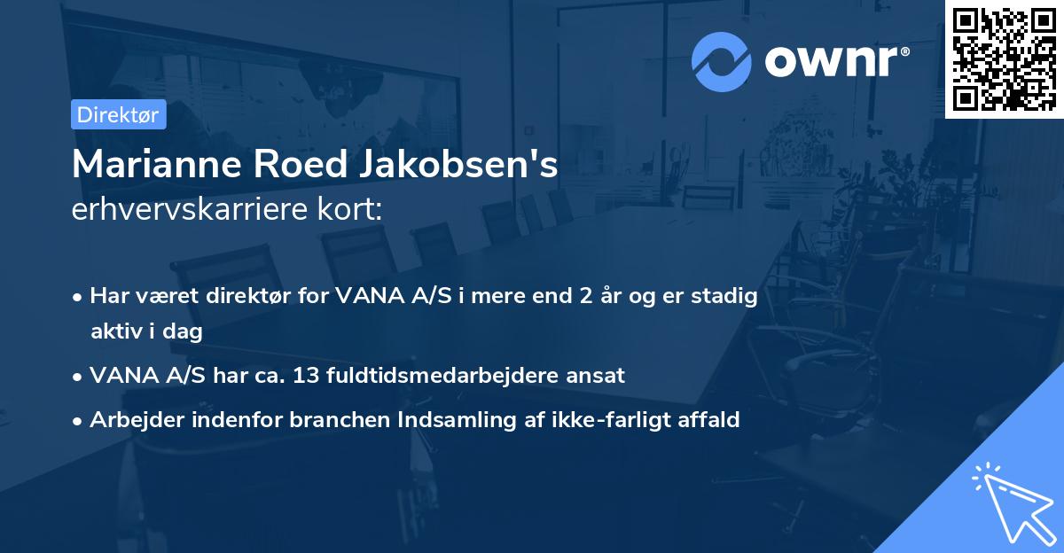 Marianne Roed Jakobsen's erhvervskarriere kort