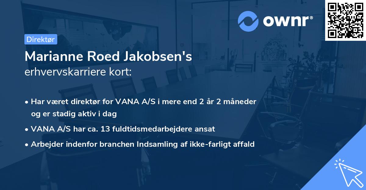 Marianne Roed Jakobsen's erhvervskarriere kort