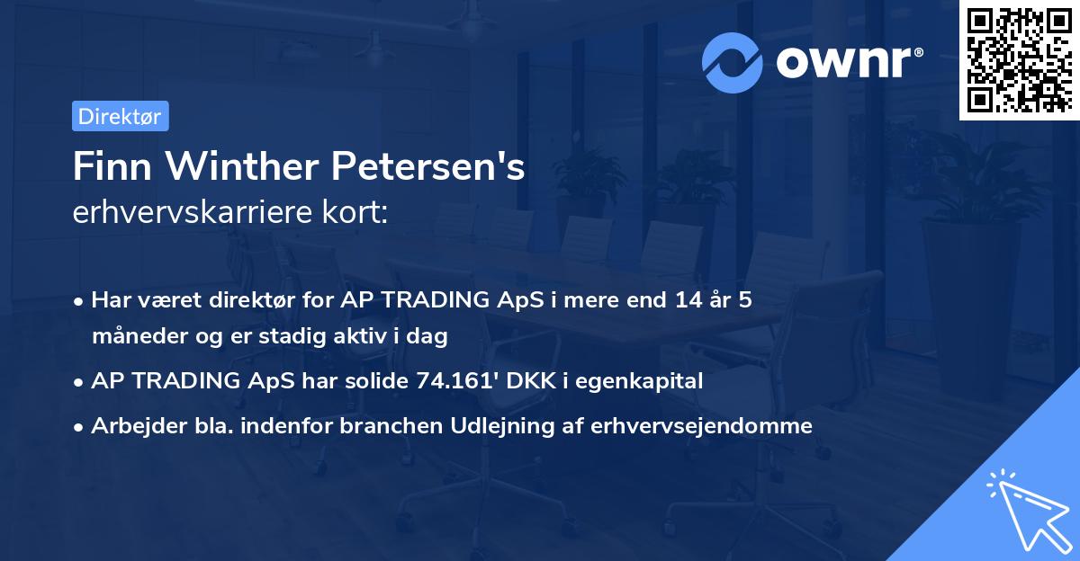 Finn Winther Petersen's erhvervskarriere kort
