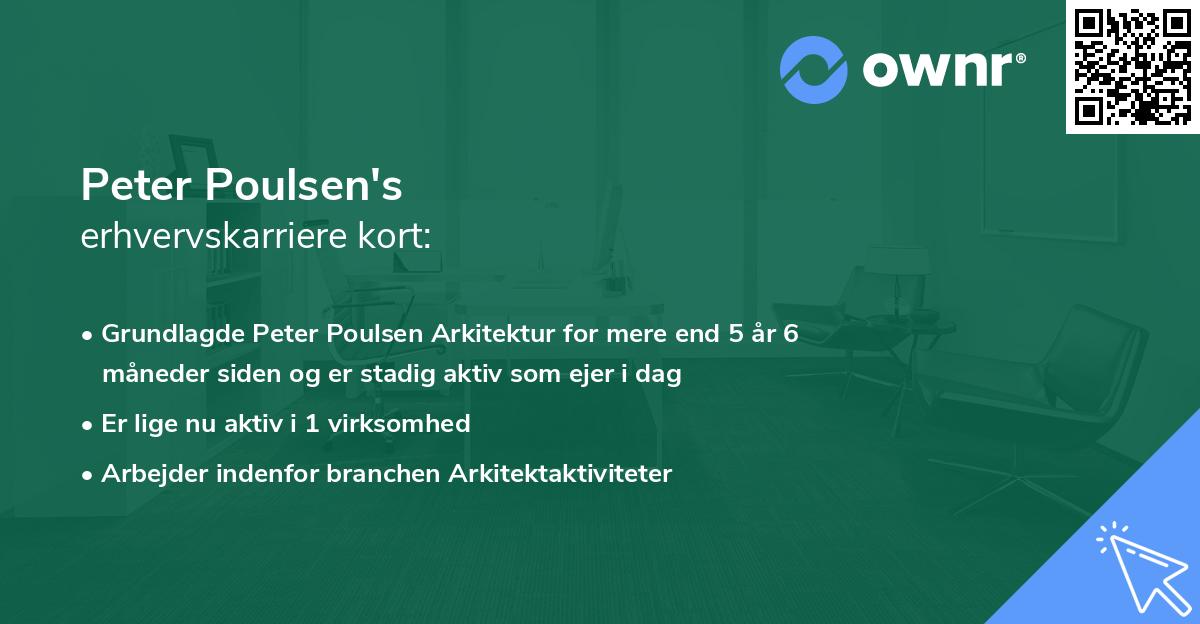 Peter Poulsen's erhvervskarriere kort
