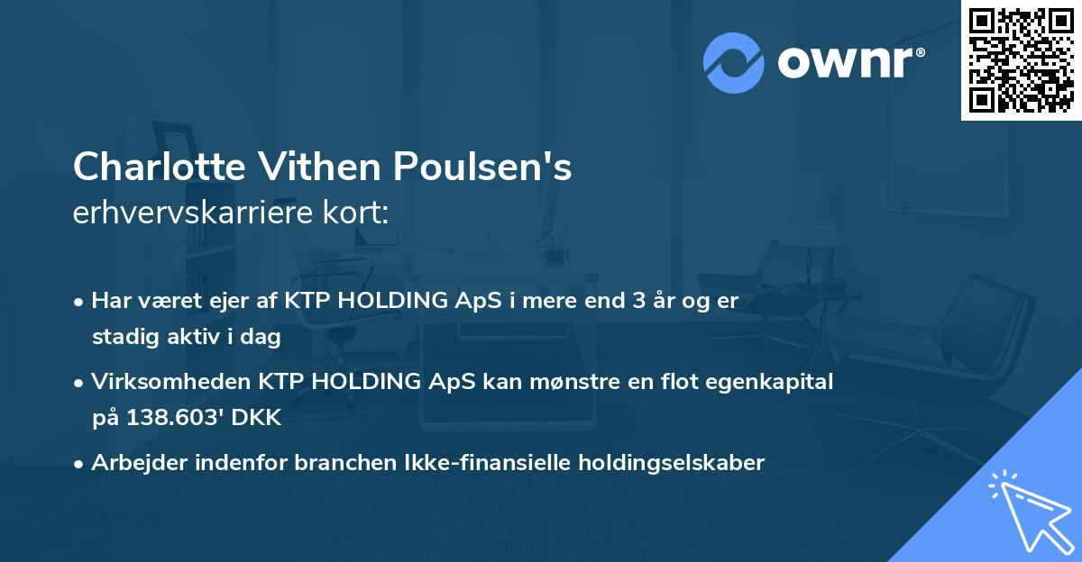 Charlotte Vithen Poulsen's erhvervskarriere kort
