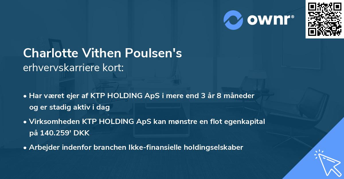 Charlotte Vithen Poulsen's erhvervskarriere kort
